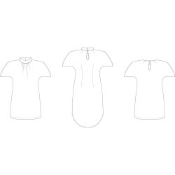 Snitmnster - Line2Line - K2278 Flagermuskjole med rynk og krave