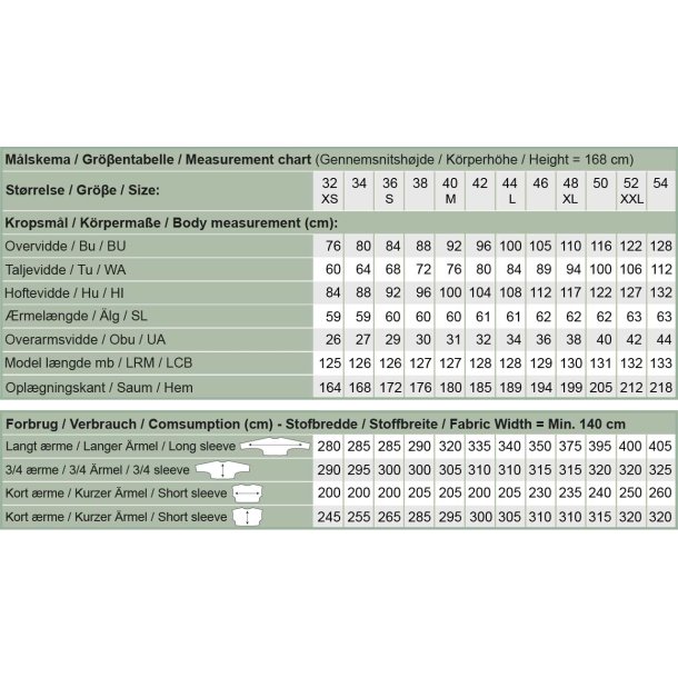 Snitmnster - Line2Line - K2279 Ls Flagermuskjole med wienerlg 