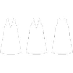 Snitmnster - Line2Line - K2284 Spencer med A-facon og dyb V-hals