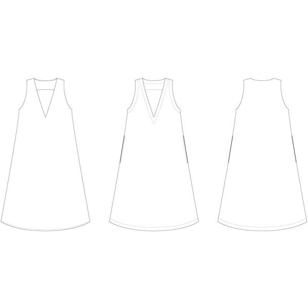 Snitmnster - Line2Line - K2284 Spencer med A-facon og dyb V-hals