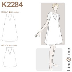 Snitmnster - Line2Line - K2284 Spencer med A-facon og dyb V-hals