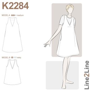 Snitmnster - Line2Line - K2284 Spencer med A-facon og dyb V-hals