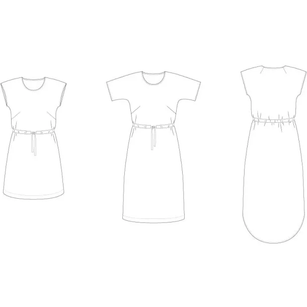 Snitmnster - Line2Line - K2288 Kjole med bindebnd og flagermusrme