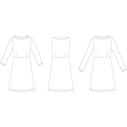 Snitmnster - Line2Line K266 Taljeskret kjole med bdhals
