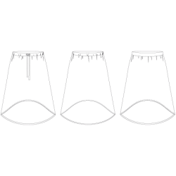 Snitmnster - Line2Line - N327 Nederdel med A-facon og udvendig elastik