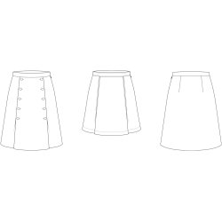 Snitmnster - Line2Line - N336 Nederdel med to lg og lynlse