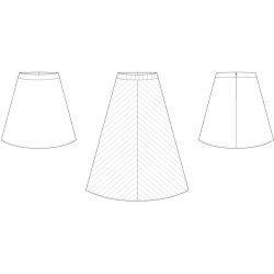 Snitmnster - Line2Line - N338 Nederdel med vidde og faconsyet linning