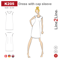 Snitmnster - Line2Line - K205 Kjole med lille vingerme