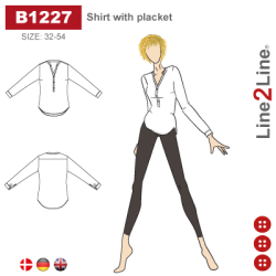 Snitmnster - Line2Line - B1227 Skjorte med stolpelukning