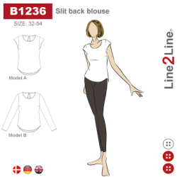 Snitmnster - Line2Line - B1236 Bluse med slids i nakken