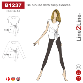 Snitmnster - Line2Line - B1237 Bindebluse med tulipanrmer