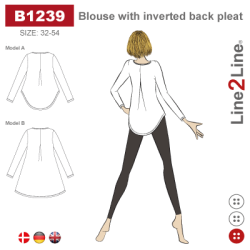 Snitmnster - Line2Line - B1239 Bluse med wienerlg i ryggen