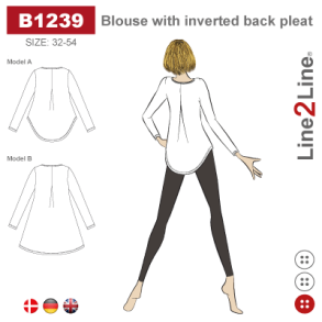 Snitmnster - Line2Line - B1239 Bluse med wienerlg i ryggen