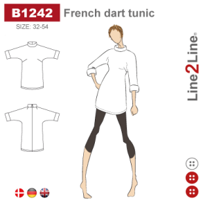 Snitmnster - Line2Line B1242 Tunika med skr brystindsnit