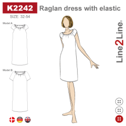 Snitmmster - Line2Line - K2242 Raglan kjole med elastik