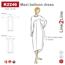 Snitmnster - Line2Line - K2246 Maxi Ballonkjole 