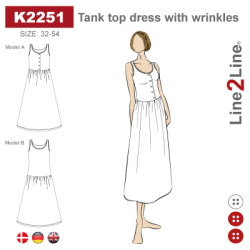 Line2Line - K2251 Tank top kjole med rynk