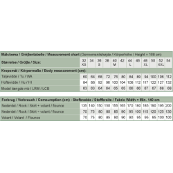 Snitmnster - Line2Line - N328 Nederdel med sl om effekt og volant