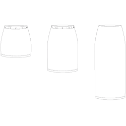 Snitmnster - Line2Line - N329 Lang nederdel med elastik, strk