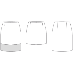 Snitmnster - Line2Line - N330 Klassisk nederdel med belgning