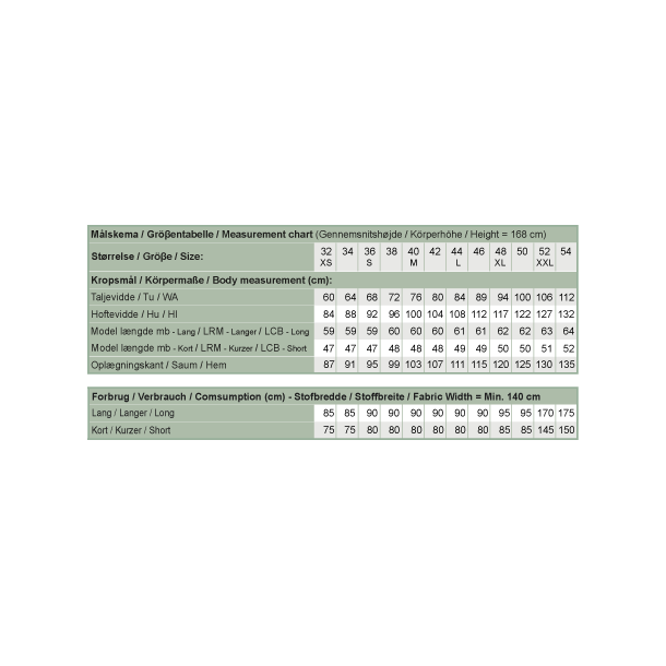 Snitmnster - Line2Line - N330 Klassisk nederdel med belgning