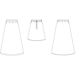 Snitmnster - Line2Line - N333 Lang nederdel med vidde