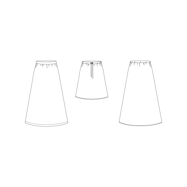 Snitmnster - Line2Line - N333 Lang nederdel med vidde