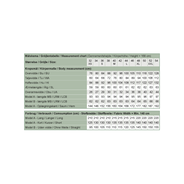Snitmnster - Line2Line - N333 Lang nederdel med vidde