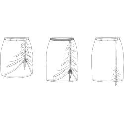 Snitmnster - Line2Line - N334 Nederdel med rynkeeffekt