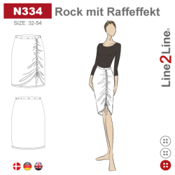 Snitmnster - Line2Line - N334 Nederdel med rynkeeffekt