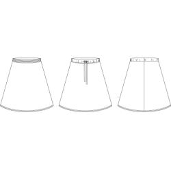 Snitmnster - Line2Line - N335 Nederdel med elastik og A-facon