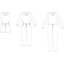 Snitmnster - Line2Line - D700 Buksedragt med bindebnd og lommer