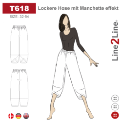 Snitmnster - Line2Line - T618 Posebuks med manchet effekt