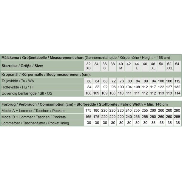 Snitmnster - Line2Line -  T622 Lse cargobukser med skrlommer