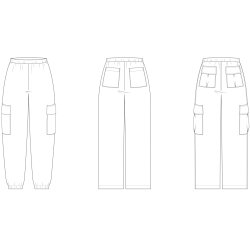 Snitmnster - Line2Line -  T622 Lse cargobukser med skrlommer