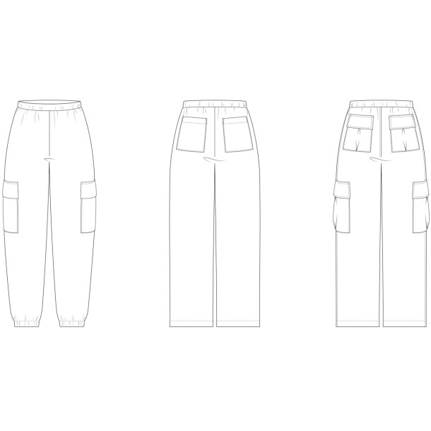 Snitmnster - Line2Line -  T622 Lse cargobukser med skrlommer