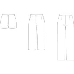 Snitmnster - Line2Line  - T624 Klassisk buks med skrlommer og linning