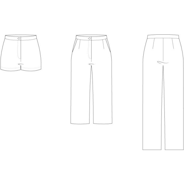 Snitmnster - Line2Line  - T624 Klassisk buks med skrlommer og linning