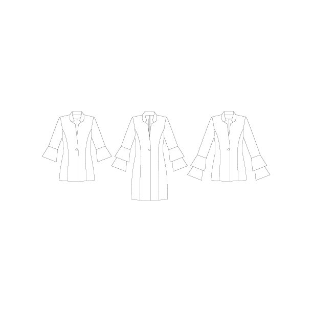 Snitmnster - Line2Line - J461 Jakke med volant rmer