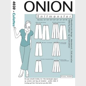 Onion 4030 - Bukser med vidde - Culottes. Snitmnster