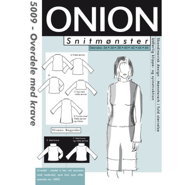 Onion 5009 - Overdel med krave. Snitmnster