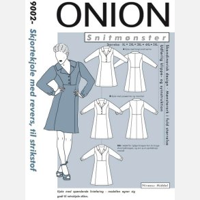 Onion 9002 - Skjortekjole med revers i plus-st�rrelser. Snitm�nster