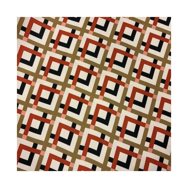 Stof med grafisk m�nster pr 0,25 m.