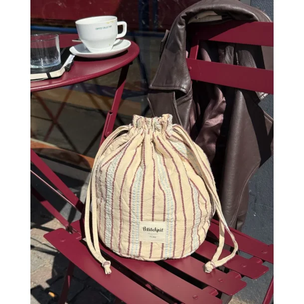Knitter's Project Bag - Seersucker Twin Stripe