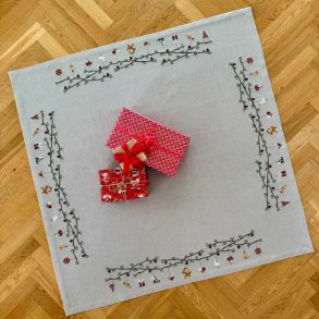 juletr�st�ppe julestemning 2028-11 Str. 128 x 128 cm.