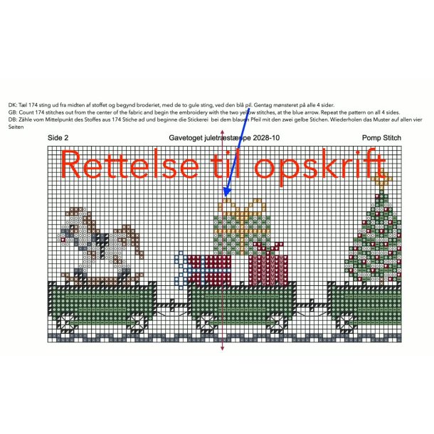 Juletr�st�ppe juletoget 2028-10 Str. 128 x 128 cm.