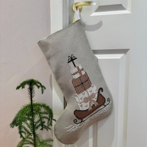 Stocking with white gifts 2037-5 Str. 52 x 37 cm.