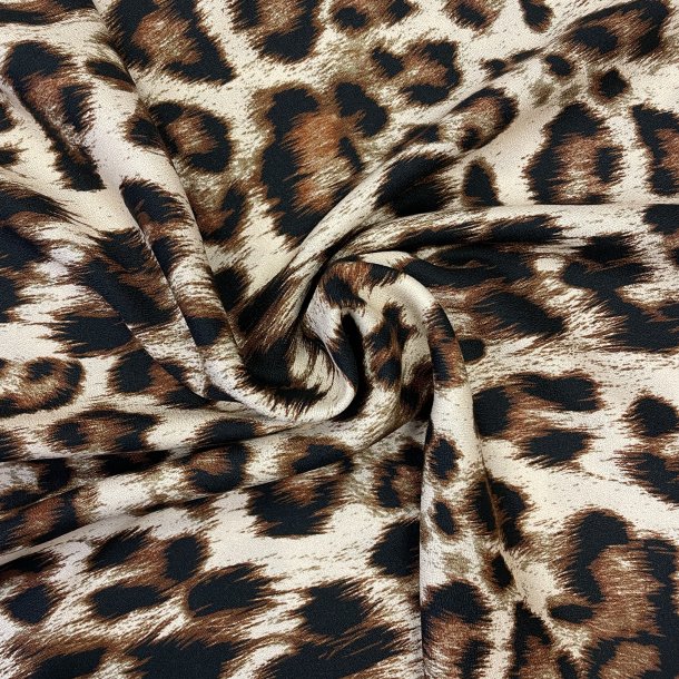 Italiensk viscose stof i leopard - pr. 0,25m