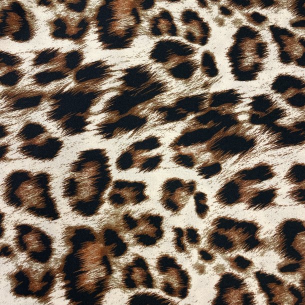 Italiensk viscose stof i leopard - pr. 0,25m