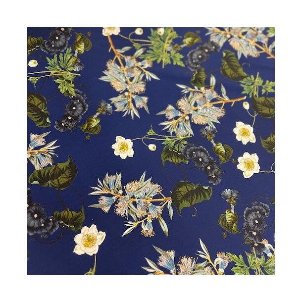 Polyester med blomster pr 0,25 m.